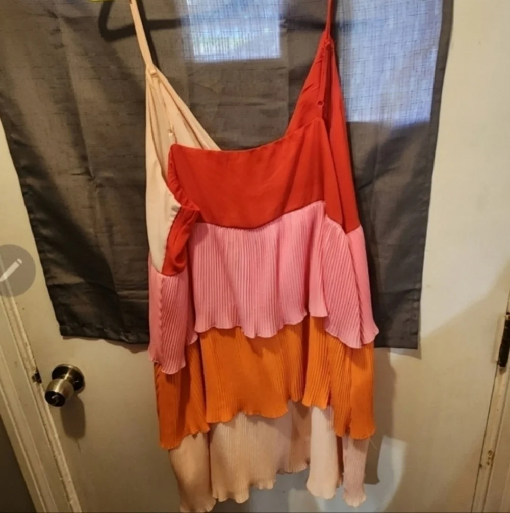 NWOT Shein 4x ruffle color block dress